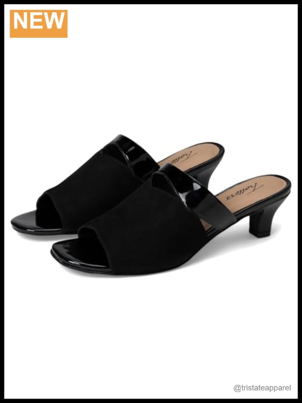 Trotters Ninette Slip-On Heeled Sandals Leather Rubber Sole Casual Dress